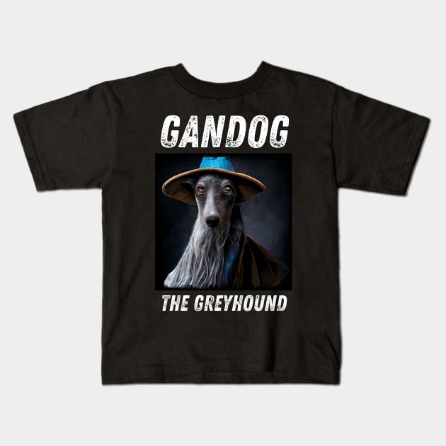 Gandog the Greyhound - Wizard Dog - Fantasy Funny Kids T-Shirt by Fenay-Designs